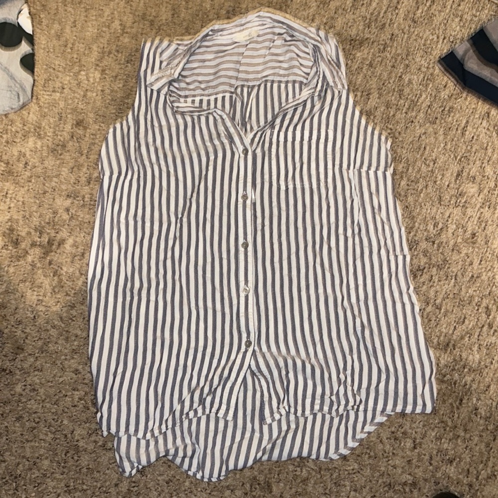 Blue and white tank top long shirt/dress